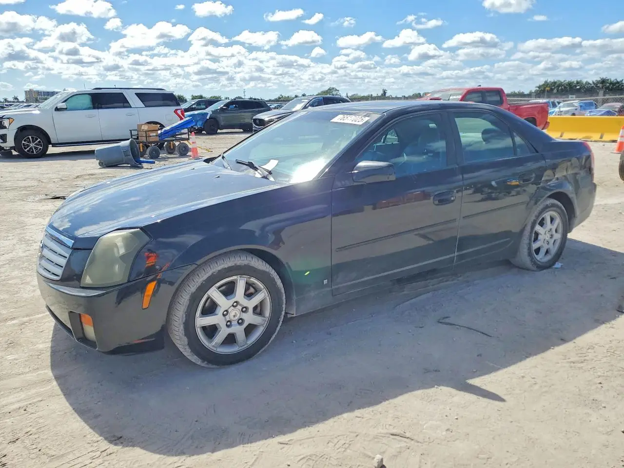 2007 CADILLAC CTS BLACK VIN: 1G6DM57T870135842